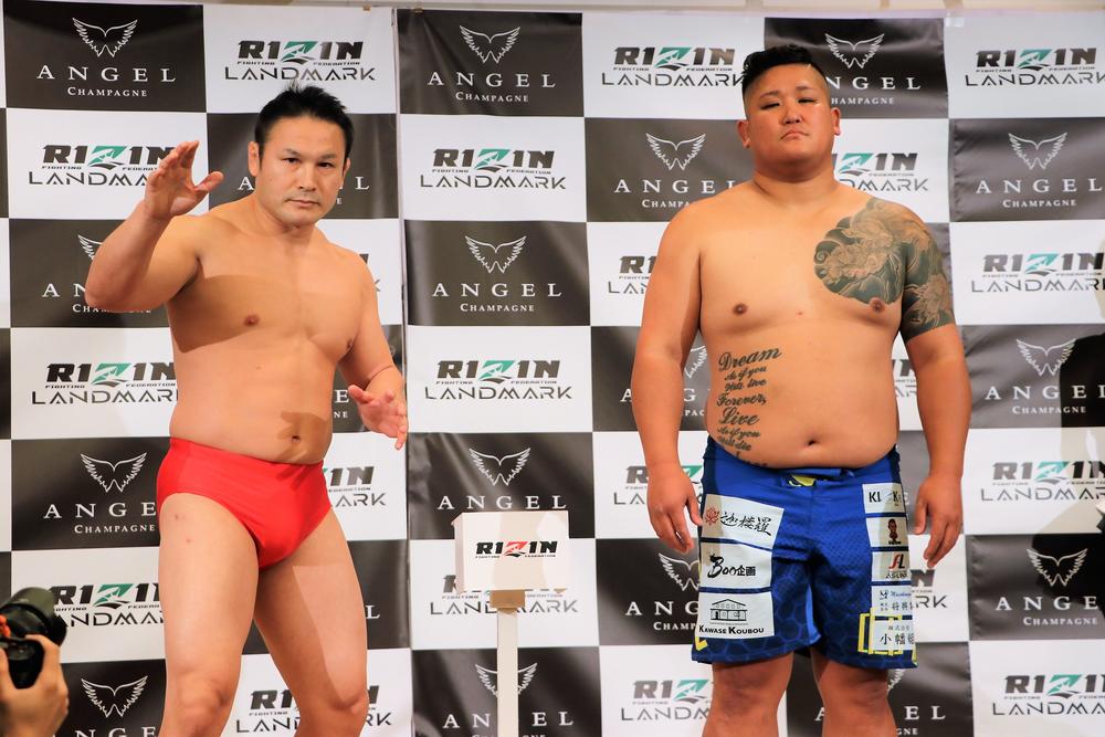 【RIZIN】超人ミノワマンZと侍マーク・ハントの体重差は約28kg、「KOしか狙ってない」（ハント）「突き抜ける」（ミノワマンZ）