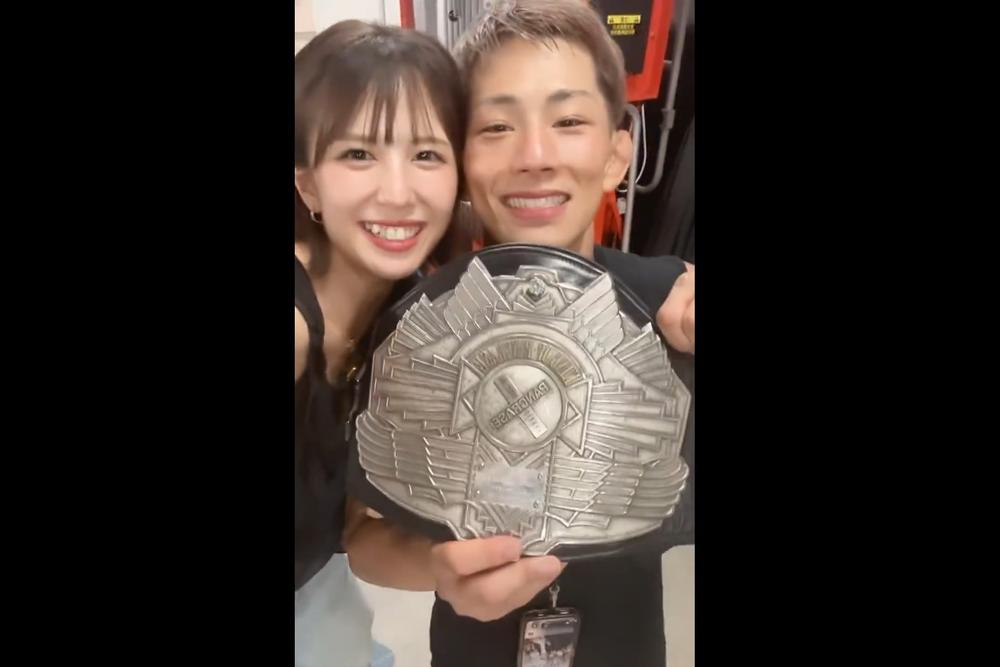 【PANCRASE】菅原美優、夫・伊藤盛一郎の初防衛成功に大喜び「私の旦那さん宇宙一！ 今日もかっこよかった！」とのろける