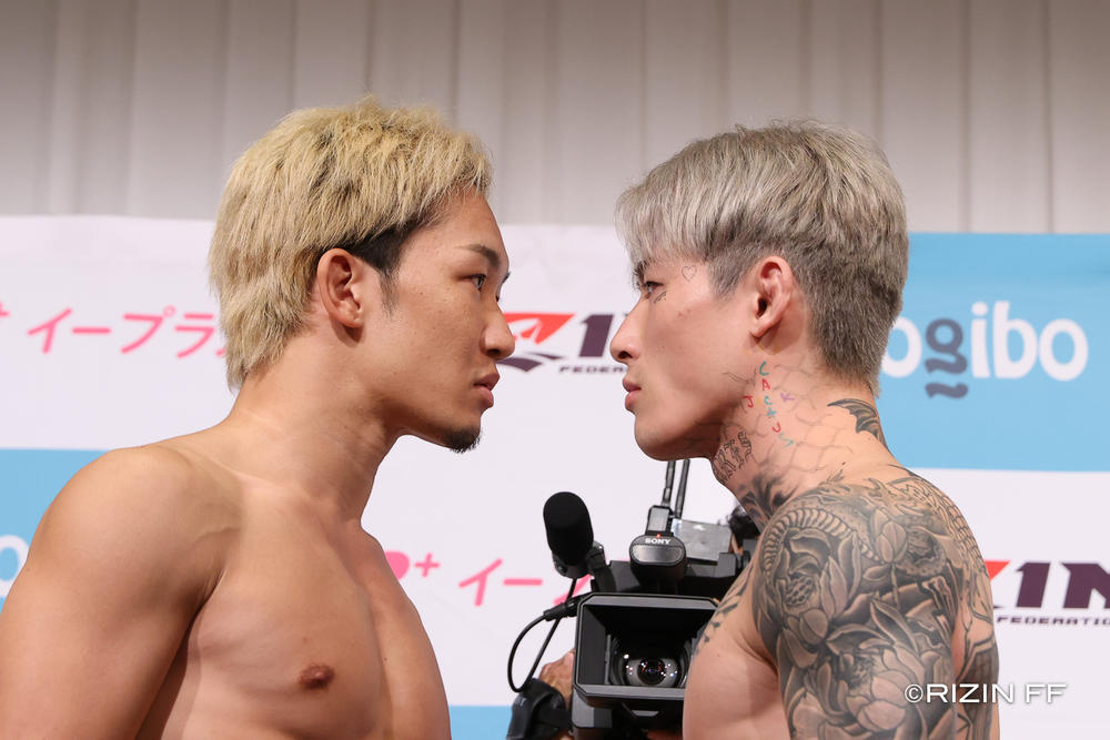 【RIZIN】全選手計量パス！ 朝倉未来vs.平本蓮、パッキャオvs.安保、斎藤vs.久保、扇久保vs.神龍、所vs.ヒロヤ、芦澤vs.皇治、ドッドソンvs.征矢、RENAvs.ケイト、鈴木vs.YA-MAN、女子ベアナックル、新居vs.摩嶋らフェイスオフ