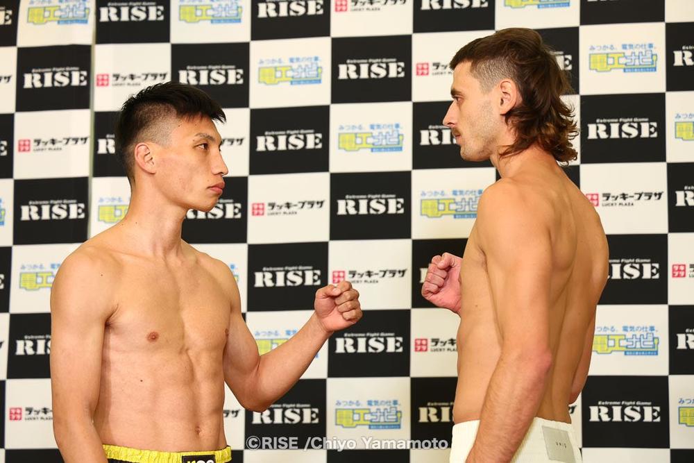 【RISE】世界王座決定戦の大﨑一貴「1Rから行って倒せると思ったらすぐ倒しに行く」、世界5冠王ニコルソン「皆さんが興奮するような試合を」