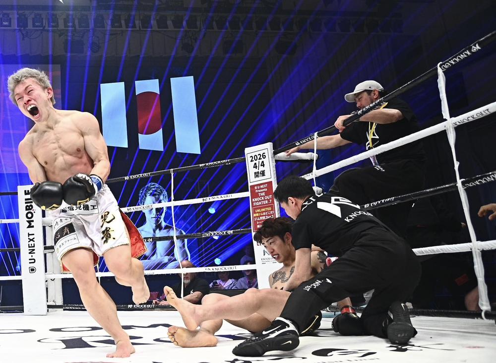 【KNOCK OUT】ダウン奪われた晃貴が森岡悠樹を逆転初回KO！ゲーオガンワーンが3Rガス欠も4連勝、風羽がKihoを破る、バズーカ巧樹が逆転勝利、サネーガームが堀田優月に完勝、“狂拳”迅がまたも初回KO勝ち、鈴木万李弥が最後にパウンドで女子初のUNLIMITED勝利者に、NANAがONE出場のチャンを2度ダウンさせ圧倒、辻井和奏とRUI JANJIRAが熱闘＝速報中