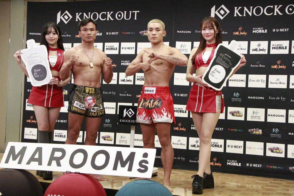 【KNOCK OUT】全選手計量パス、ラウェイ軍は全員がKOボーナス狙い、迎え撃つKNOCK OUT軍の大将ゴンナパー「全力で気合いを入れて戦う」、心直の「女子格はトイレ休憩」発言に小林愛理奈「心直の試合の方がおもろない」