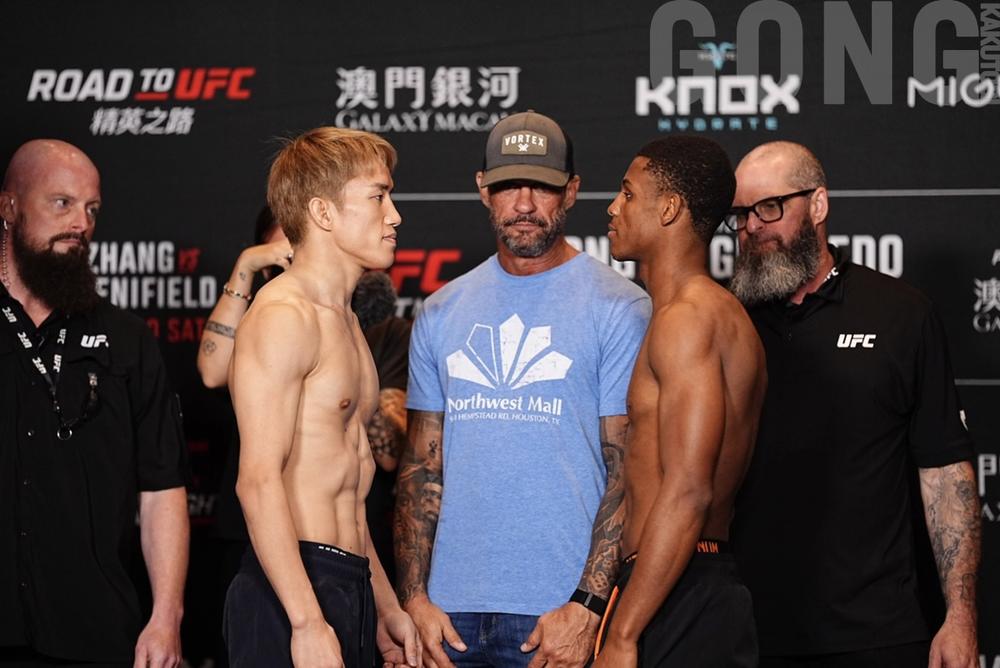 【UFC】バンタム級に戻した朝倉海、前回転倒のスモザーマンも計量をパス。対戦相手変更でバンタム級で戦う鶴屋怜もパス＝5月30日（土）マカオ