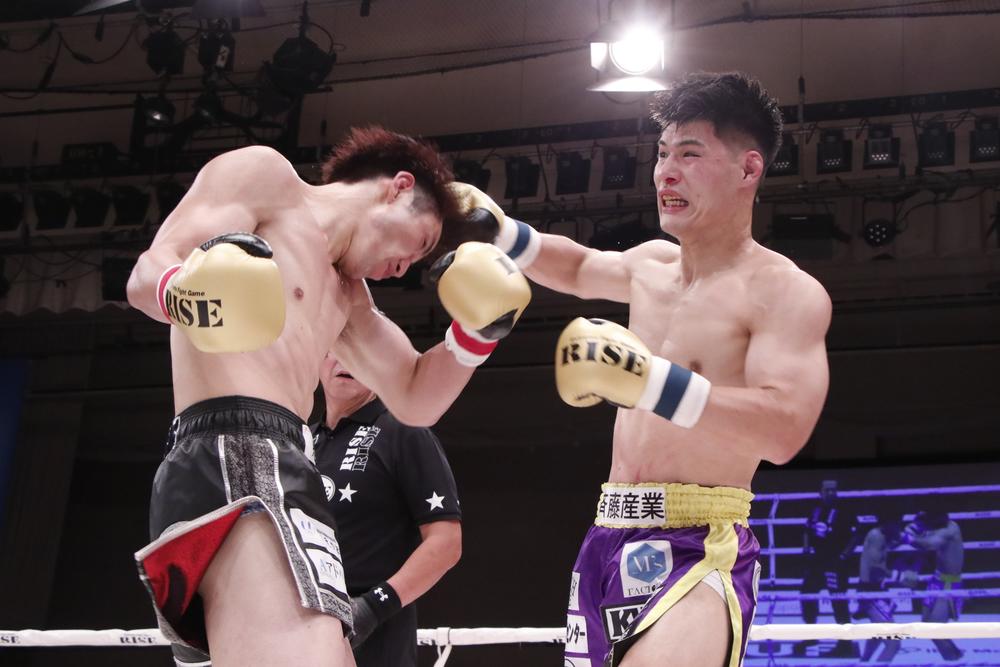 【RISE】基康が憂也の執念を打ち砕く合計3度のダウン奪い新王者に、島田知佳がパンケックを問題にせずTKO勝ち、伊藤澄哉がケースケの逆襲に遭うも連敗脱出、奥平将太が粘る金ちゃんを壮絶KO、有井渚海がTKO勝ち、久津輪将充が怜虎を豪快TKO