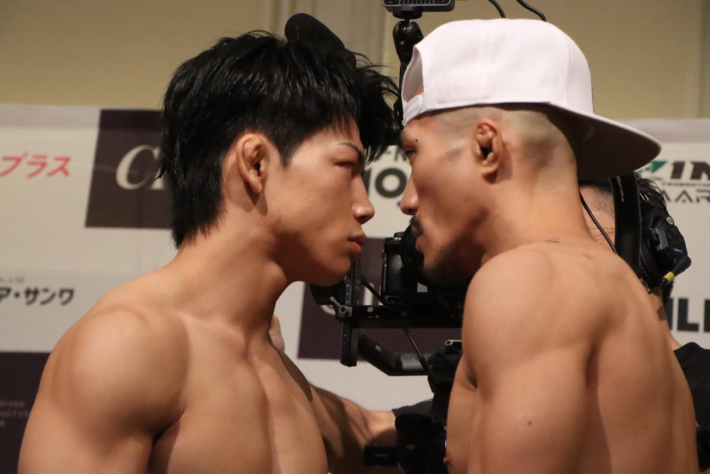 【RIZIN】ヒロヤと山本アーセンが至近距離で瞬きひとつせずにらみ合い、バチバチの前日公開計量
