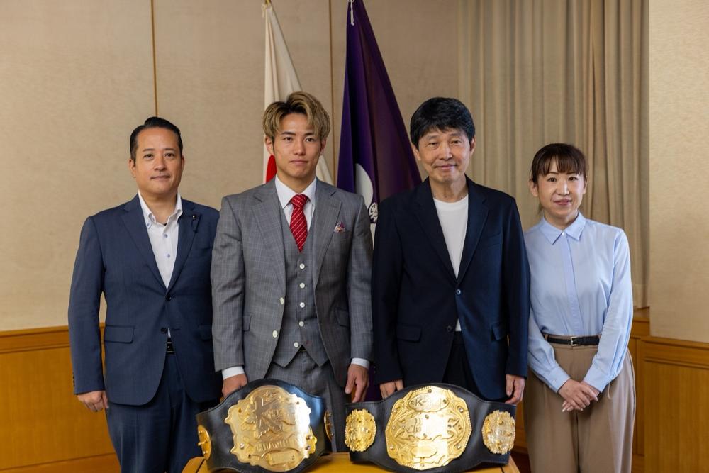 【K-1】スーパー・フェザー級王者・横山朋哉が群馬県庁と太田市庁舎を表敬訪問、9・12初防衛戦と群馬県大会開催実現アピールへ