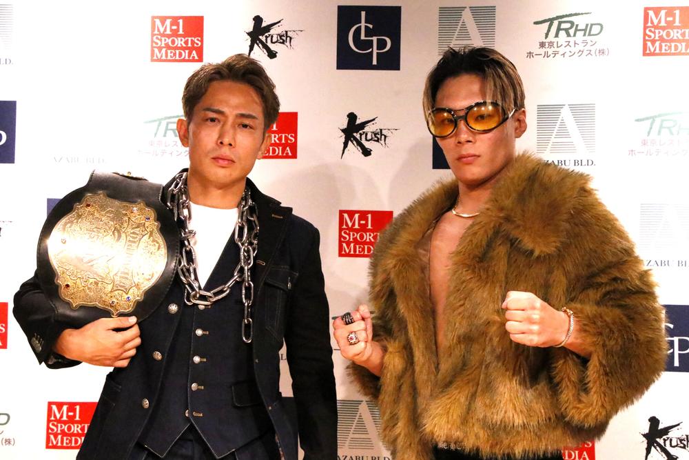 【Krush】ライト級タイトルマッチで対戦決定の王者・大岩龍矢と挑戦者・児玉兼慎が会見で舌戦「逃げた」「逃げてない」の押し問答