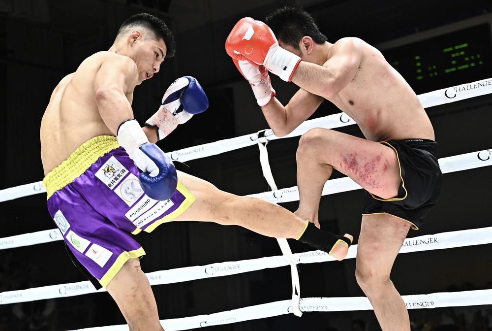 【NJKF】基康が二代目・超合筋ローキックを乱れ打ち、NJKFとRISEの二冠王に「武田幸三先生を超えます！」。SBvs.NJKFは基山幹太がNJKF王者・佐々木勝海に勝利「次はタイトルマッチで」、中島凛太郎がムエカオ戦法で安河内秀哉に判定勝ち、優心がダウン奪い愁斗に完勝。RISE王者・基康が2団体制覇を狙い岩本光太郎と王座決定戦