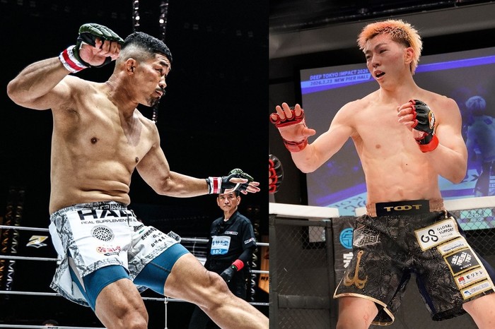 【DEEP】フェザー級で芦田崇宏VS.海飛、関鉄矢vs.狩野優、鈴木大晟vs.黒井海成、鷹辰vs.KINNO。ライト級で神田コウヤvs.山本颯志、バンタム級で石坂空志vs.森本ユキト、フライ級で風我vs.武利侑都も=11月23日(月・祝)ニューピア