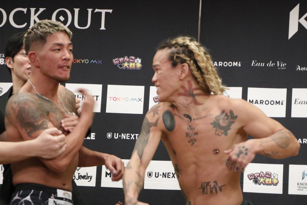 【KNOCK OUT】危険な2人、弘輝と山口侑馬が公開計量で大乱闘。顔面パンチで弘輝が流血の異常事態に