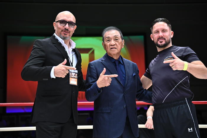 【シュートボクシング】アンディ・サワーと元リングスのリー・ハスデルがリングに登場「SBを背負って盛り上げたい」（サワー）「SBはサムライの魂を感じるルール」（ハスデル）